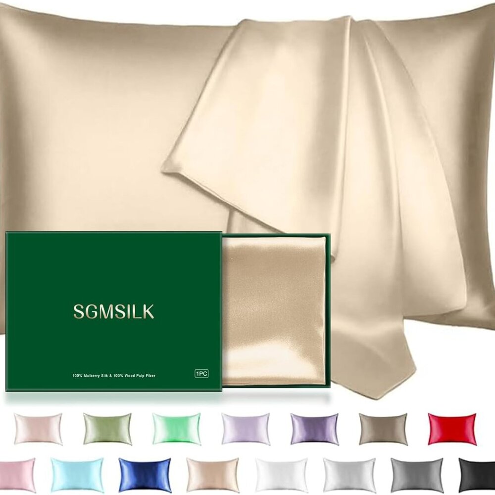 Luxurious 22 Momme Mulberry Silk Pillowcase - Hair & Skin Care, Queen 20''x30''